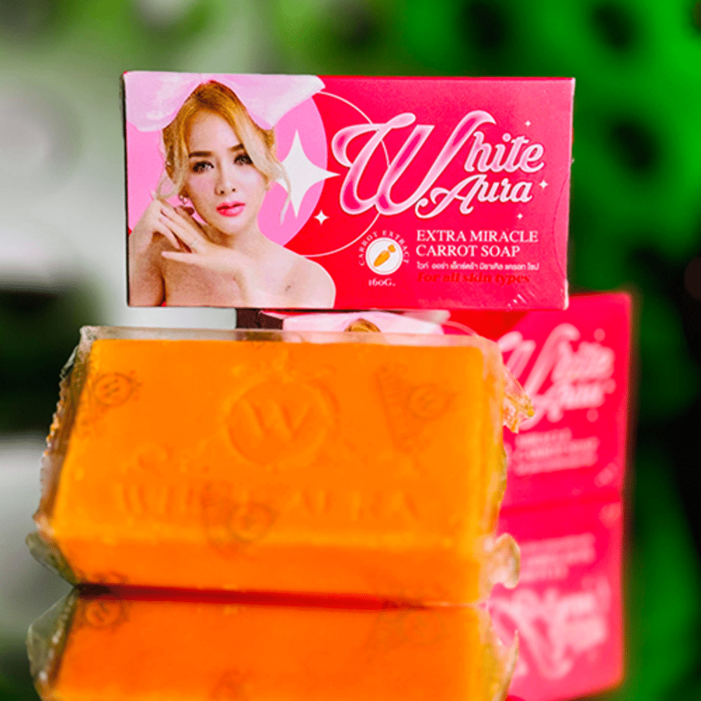Original WHITE AURA Miracle Carrot Soap -160g White Aura Soap