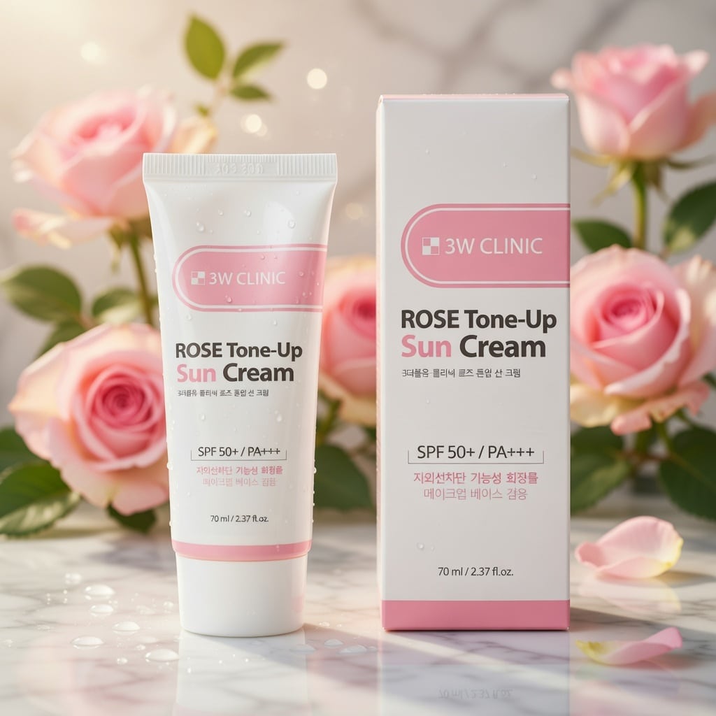 3W Clinic Rose Tone-Up Sun Cream SPF50+ PA+++ (70ml)